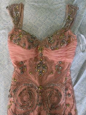 Y2K fairycore Sherri Hill Pink Beaded Dress